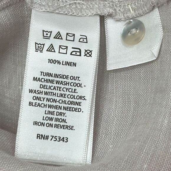 Sigrid Olsen 100% Linen Light Beige Long Sleeve Size Large - Picture 11 of 11